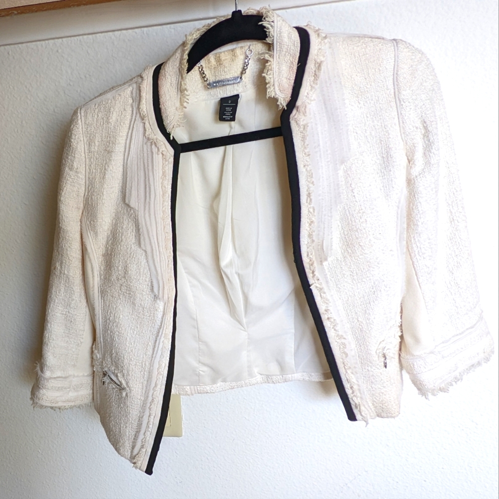 White House Black Market blazer with fringe detail